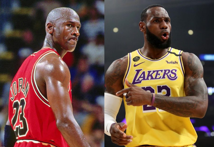 Michael Jordan (left) and LeBron James (right) both have remarkable careers in the world of basketball, but only one can be the G.O.A.T.   