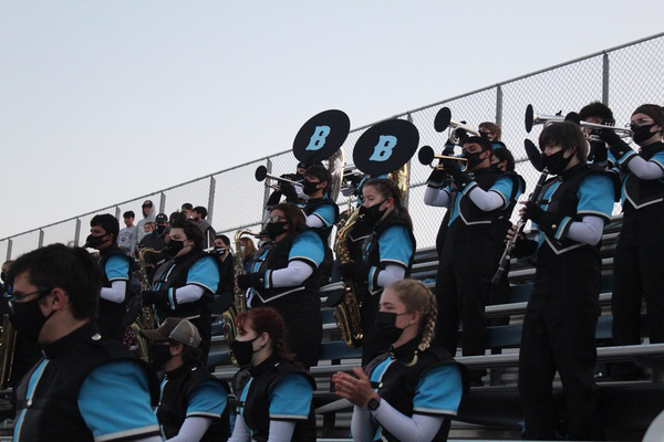 Marching band performing during the annual Buena v.s Ventura high school rivalry game April 16. 
