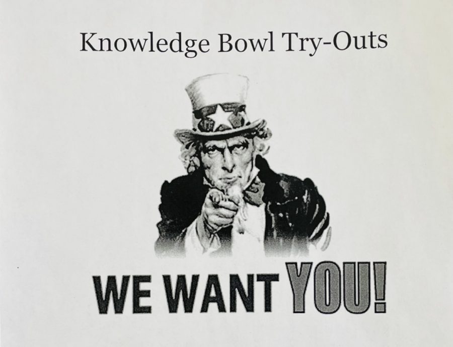 THEY+WANT+YOU%21+Be+Knowledgeable+for+Knowledge+Bowl+tryouts+Jan.+11-+Jan.13.+I+wanted+to+give+everybody+an+opportunity+to+come+try+out+if+they+wanted+to%2C+English+teacher+and+adviser+Andrew+Coates+said.