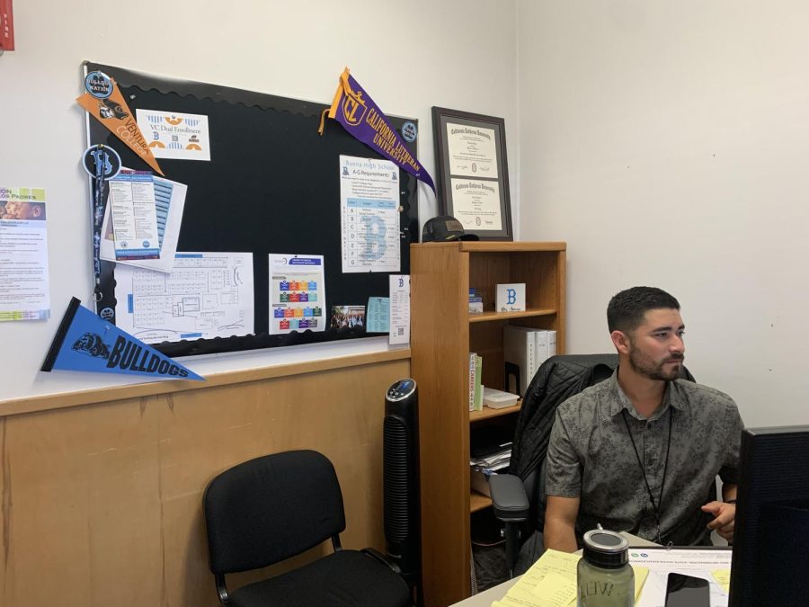 Jacob Amaro works hard at his desk sending schedule emails and communicating with students. “I like the influence I am able to have and that is what got me interested in pursuing counseling,” Amaro said.