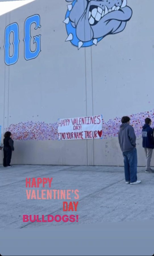 ASB sets up hearts for everyone at buena to spread some love on Feb. 14 