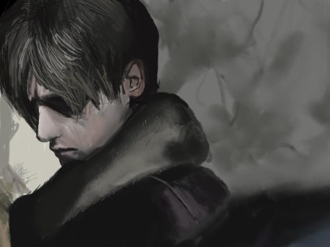 WRONG SPOT TO VACATION. Original Illustration of the games main character; Leon S. Kennedy.