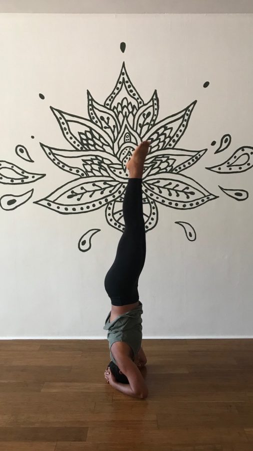Chelsea Wallace demonstrating one of her many yoga poses. 