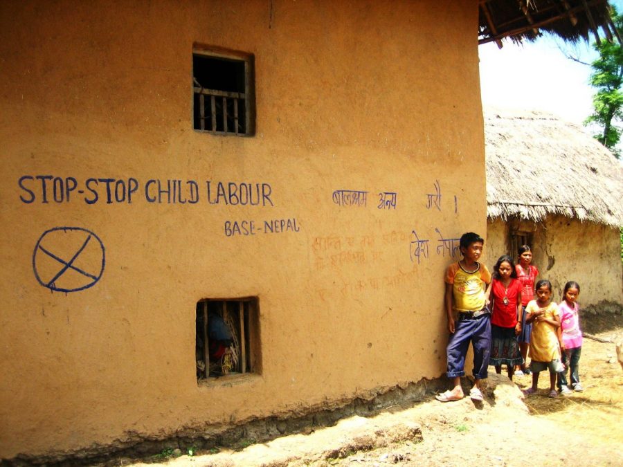A+village+home+in+Nepal+which+advocates+the+end+of+child+labor.+