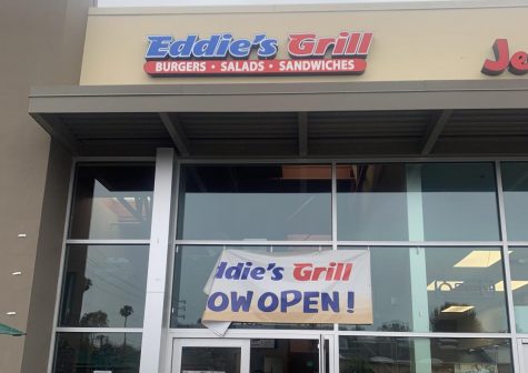 Front of the new local grill Eddies Grill