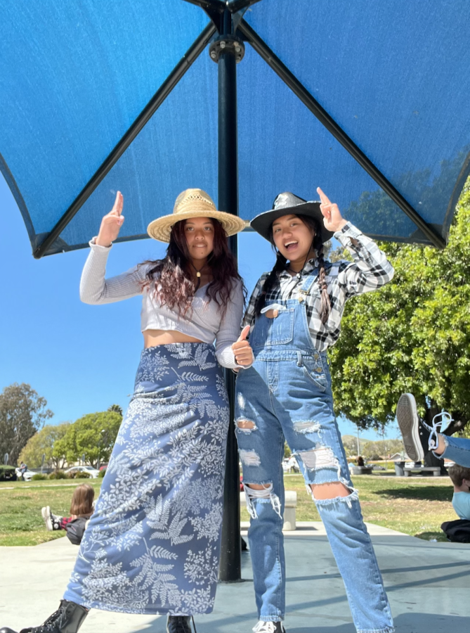 March 18 was country versus coast. Elaine Paler and Skyler Nerida dressed up for country. 