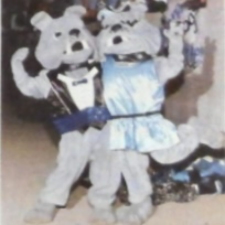 Alisa Reisman is credited with being the mascot in the 1993 Yearbook. Included in this yearbook is the first image of an identical Spike costume which came to be known as Spikette. The two would usually attend Homecoming during the 90s. Whoever was wearing the Spikette costume was not credited. 