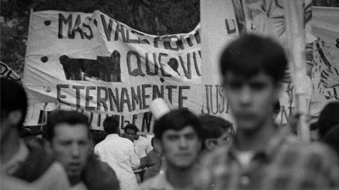 Movimiento Estudiantil (Mexican student movemet) protesting for social change and playing a part in the creation of Chicano studies