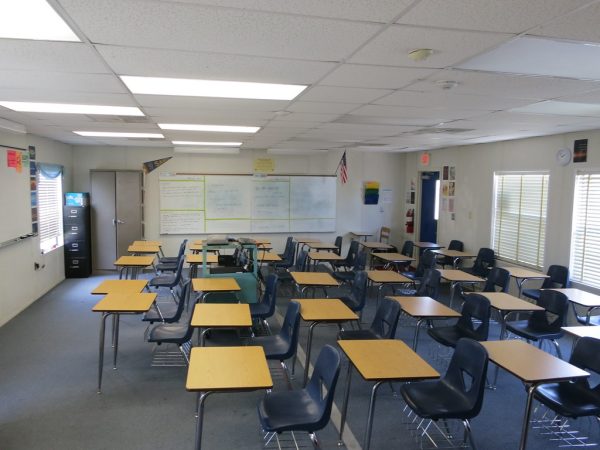 An empty classroom is the tragic, but possible fate of some AP classes at Buena, starting with AP Statistics.