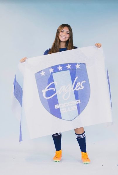 Barajas during her soccer clubs media day 