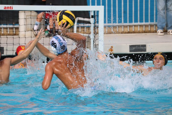 Finn Lange '26 rises up for the shot. Buena was ahead of the Cougars in every quarter, leading to their ultimate domination in the pool.