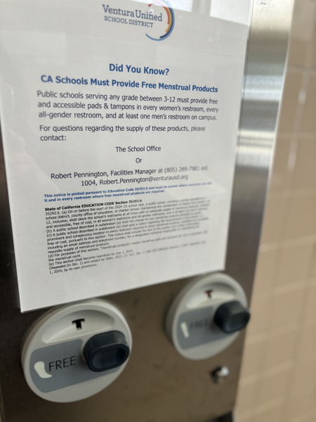 Tampon and Pad dispensers in the girls bathroom.