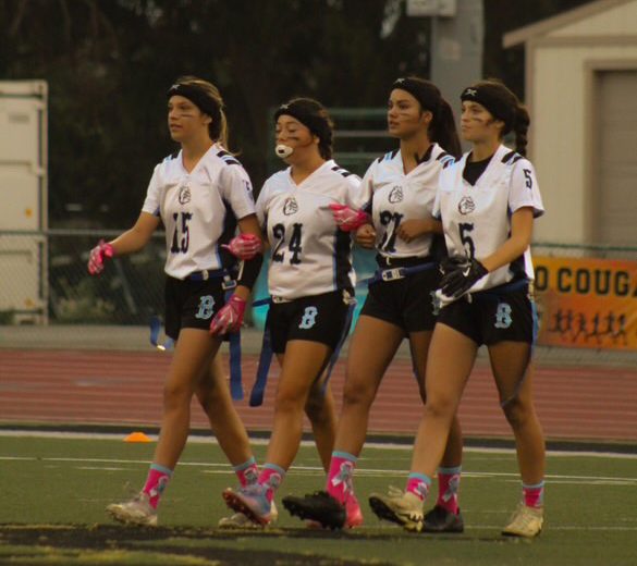 Buena players walking to half before the Buena-Ventura rivalry game, Oct 9.