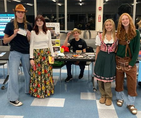 Buena's German Club dresses up and displays a booth for Showcase Night.