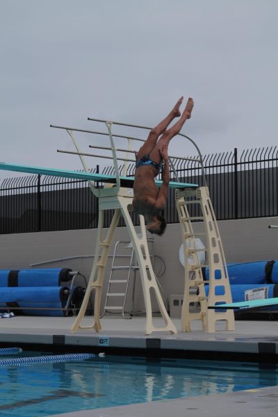 Anthony Bruno attempting a piked backflip  against Ventura.