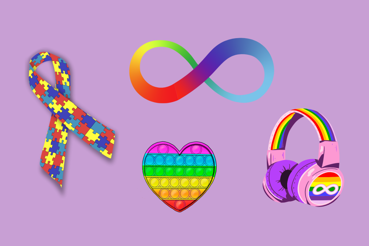 Fidget toys, noise cancelling headphones and more are items that neurodivergent individuals use daily. The autism ribbons help instill pride in the community.