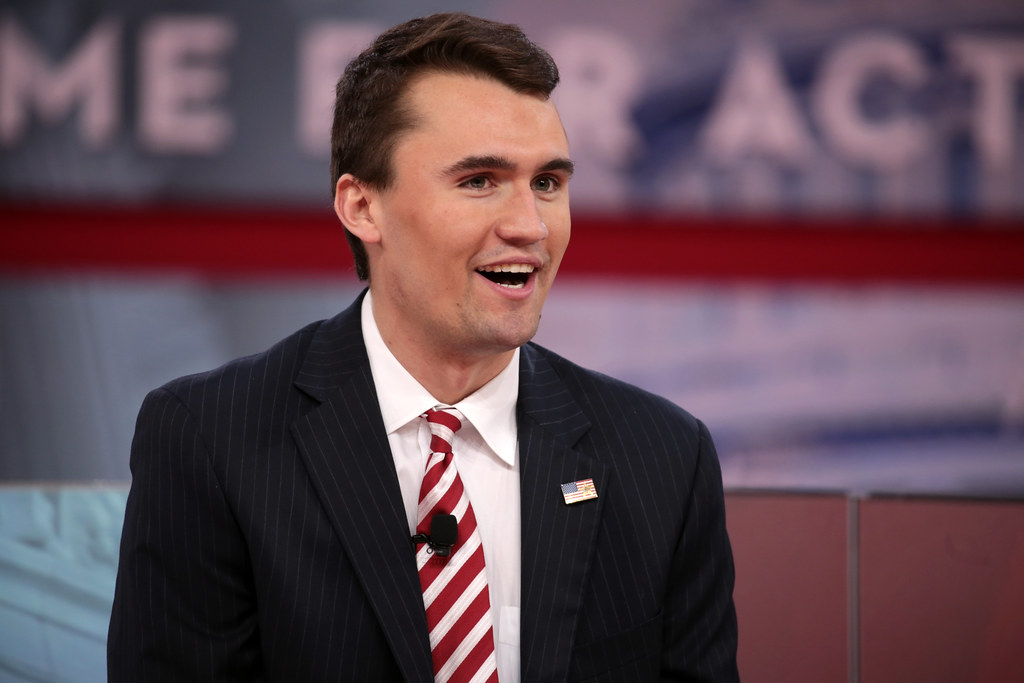 Charlie Kirk speaking at the 2018 CPAC in National Harbor, Maryland.