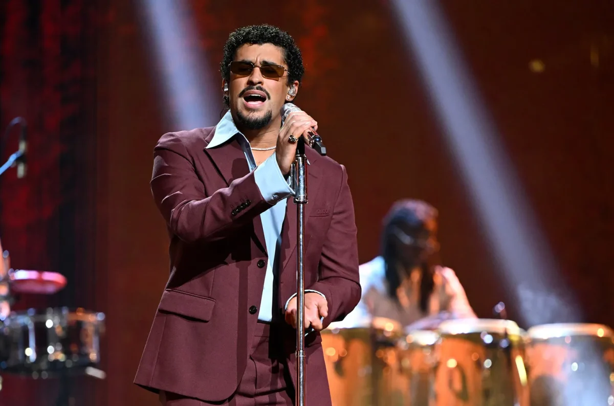 At only 31 years old not only is Benito Martínez Ocasio a rapper, actor and record producer, but he is also an activist, using his music to promote positive social change. Pictured is Bad Bunny at the SNL50: The homecoming concert in New York City. 
