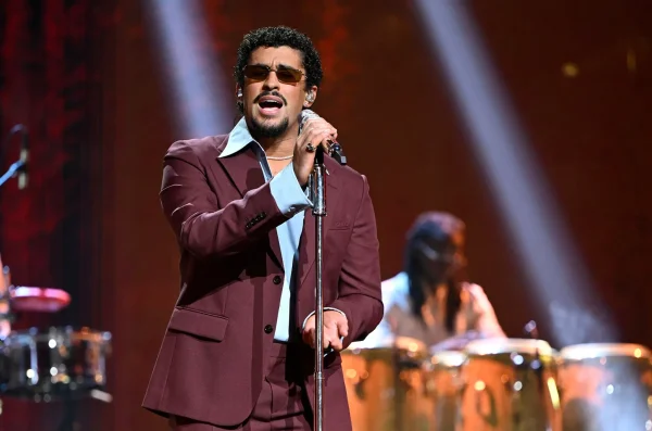 At only 31 years old not only is Benito Martínez Ocasio a rapper, actor and record producer, but he is also an activist, using his music to promote positive social change. Pictured is Bad Bunny at the SNL50: The homecoming concert in New York City. 