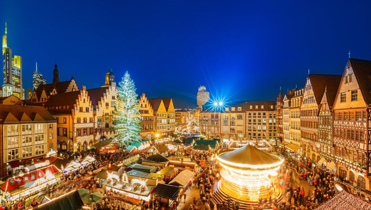 Famous Christmas market in a small town in Germany. 