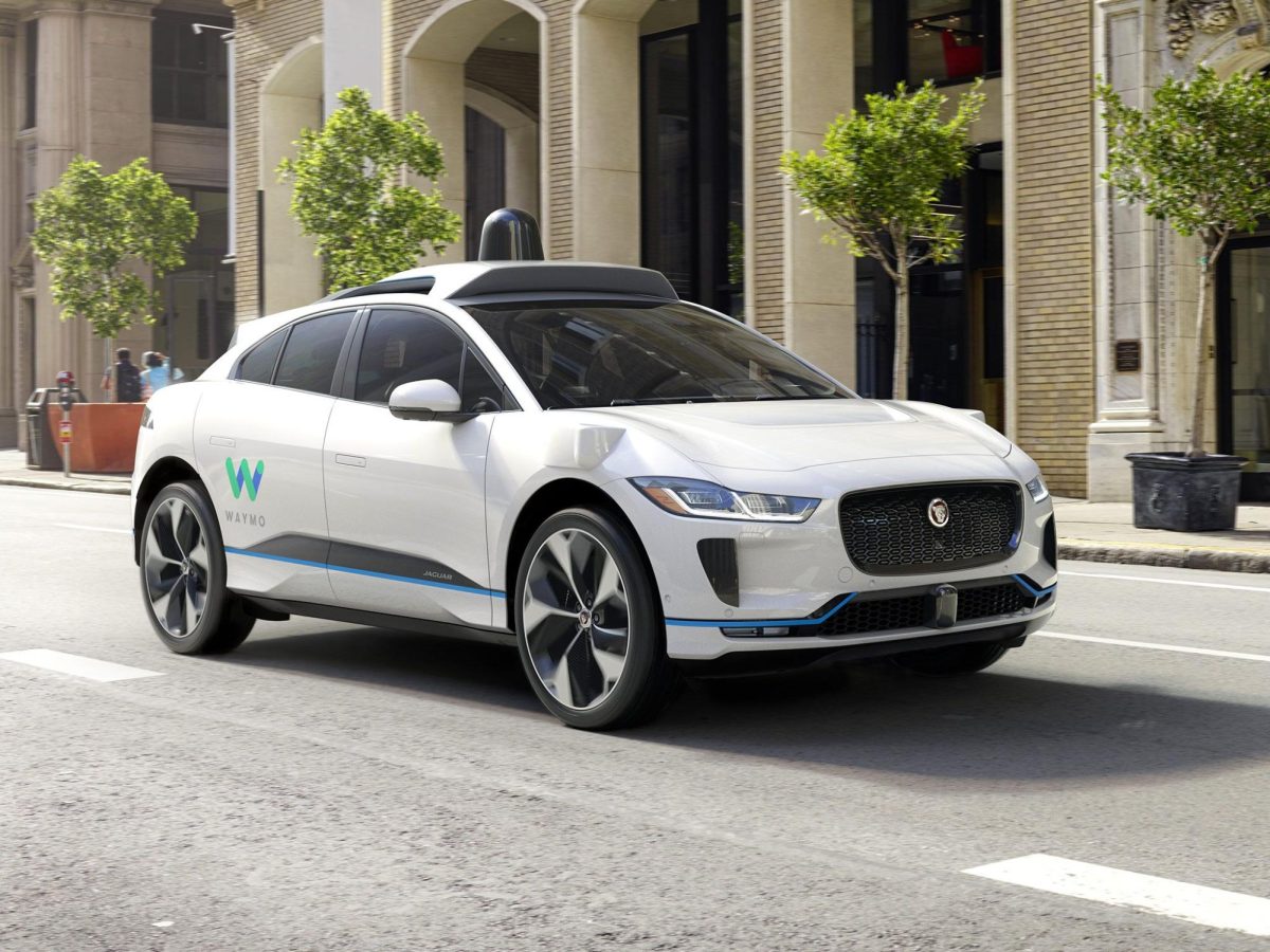 A waymo vehicle in action.