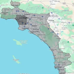 A graphic image of where Waymo is permitted(dark gray) and where the plan to expand(light gray). 