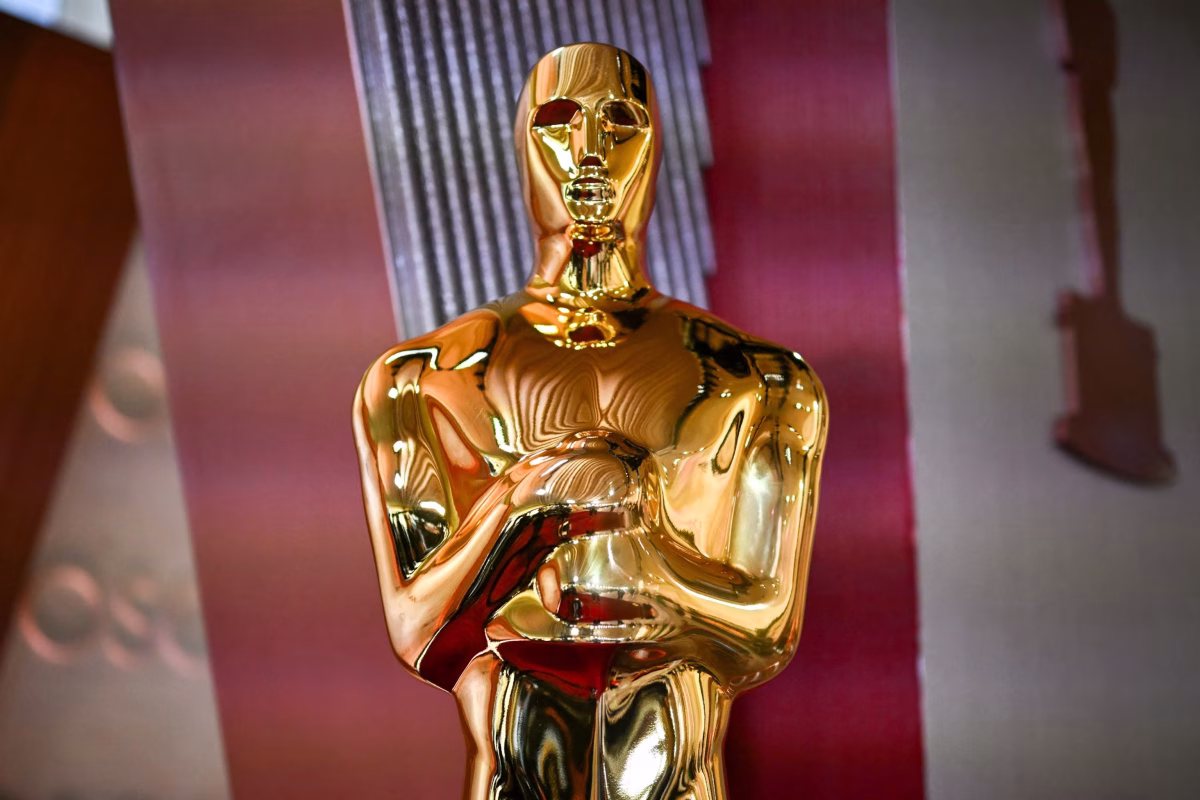Oscar statue at the red carpet of the 97th Annual Academy Awards.