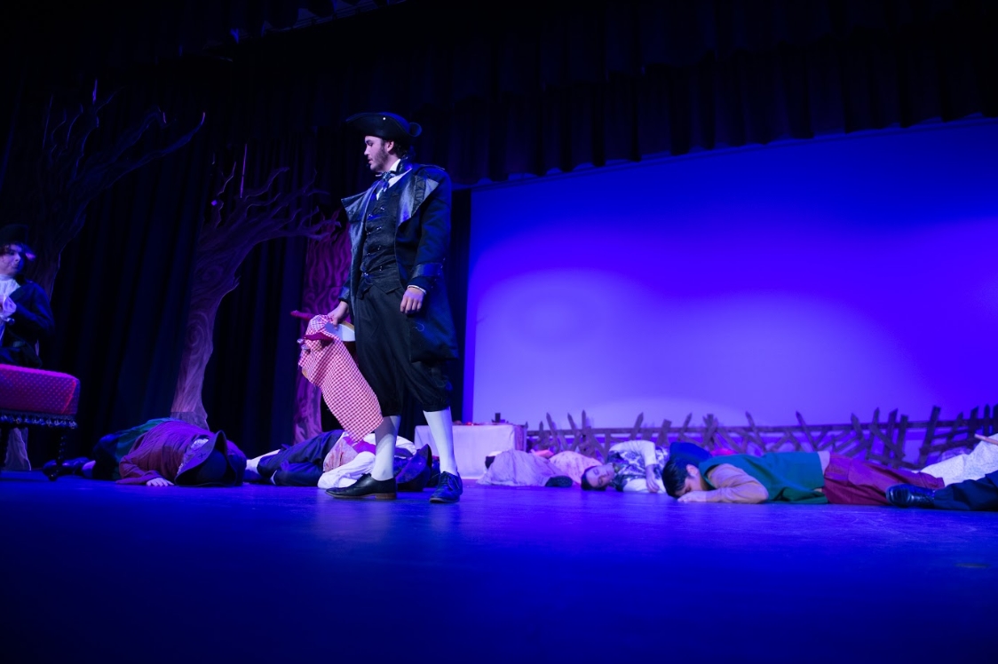 Fredrick stands on stage while performing in Buena High School's production of Sleepy Hollow.
