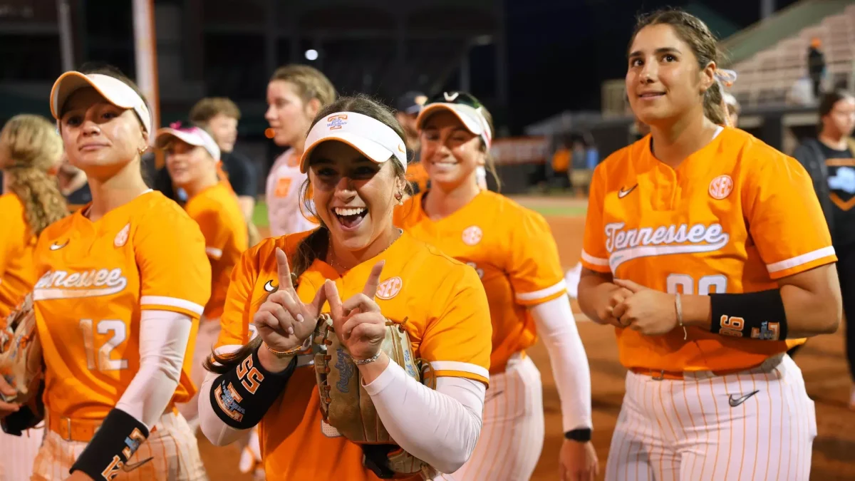Junior Gabby Leach celebrating the win.