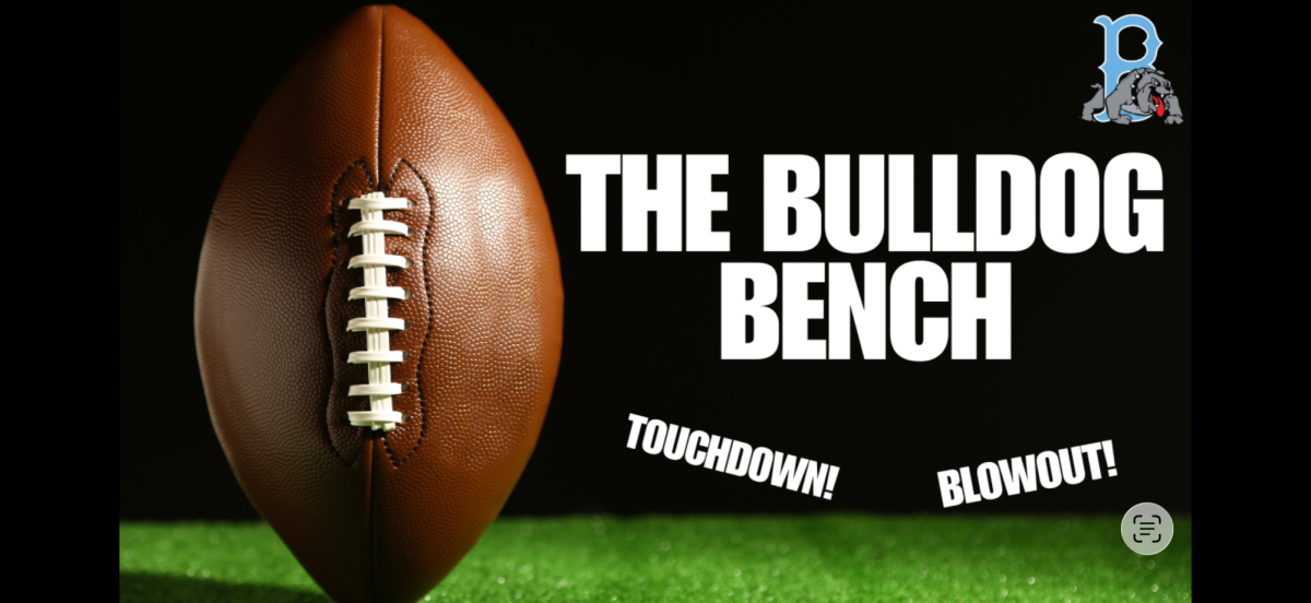 The Bulldog Bench made using Canva.