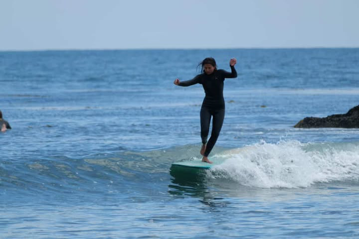 Senior Alyssa Angeles enjoying one of her favorite pastimes - surfing.