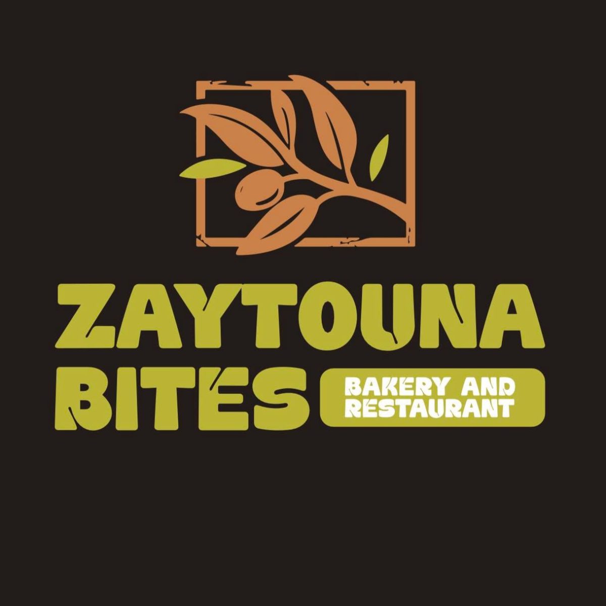 Zaytouna Bites' logo featuring the olive branch that the name represents.