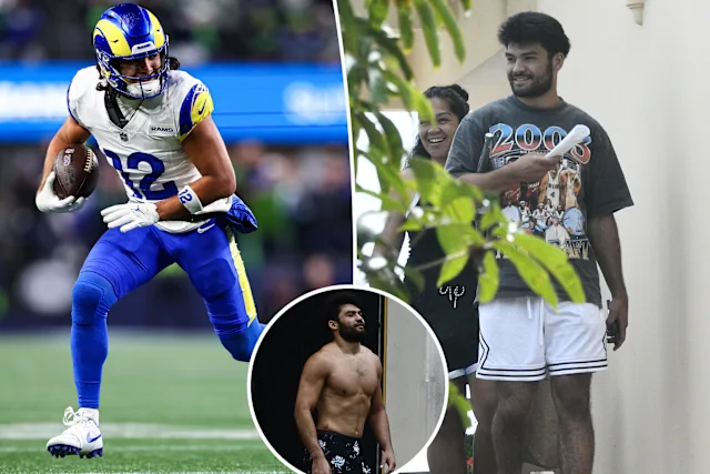 Previous photos of Nacua on the field, and a more recent photo of Nacua during rehab.